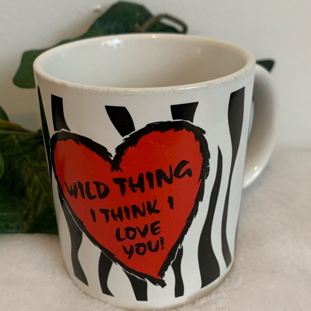 Wild Thing Red Heart Ceramic Mug - White & Black-Vintage
